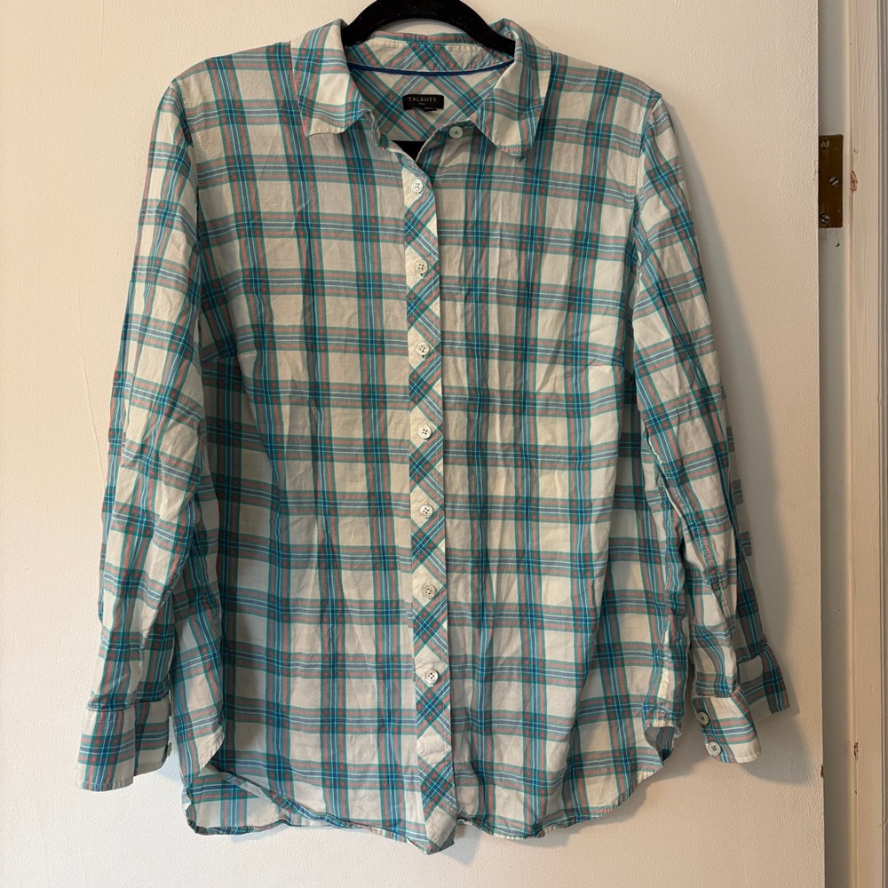 Talbots Plaid Button Down Shirt Womens Size 1X